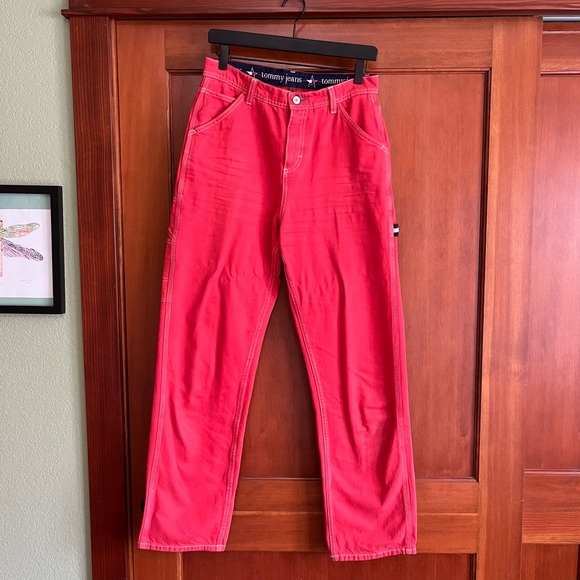 Tommy Hilfiger Red Carpenter Work Pants - Picture 2 of 9